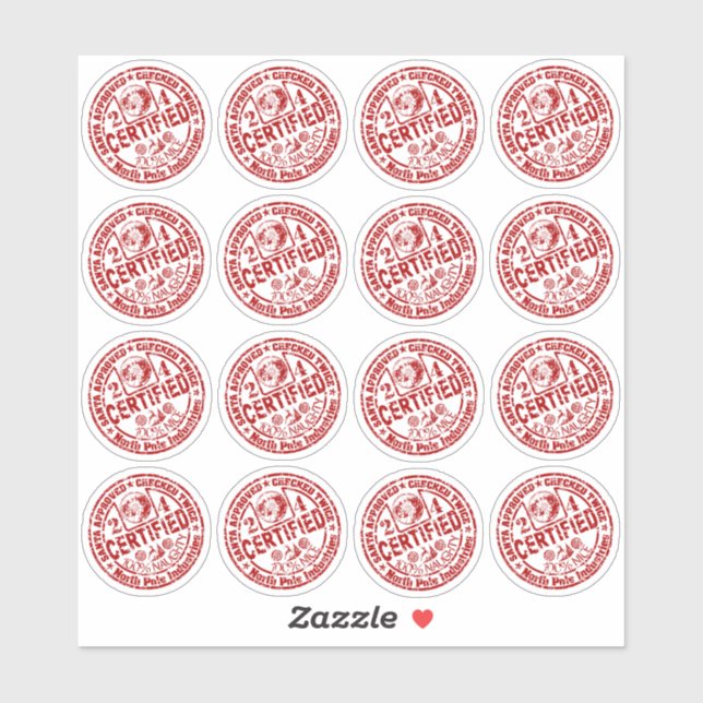  Mixed Sheet - "Certified" Naughty and Nice  Sticker (Sheet)