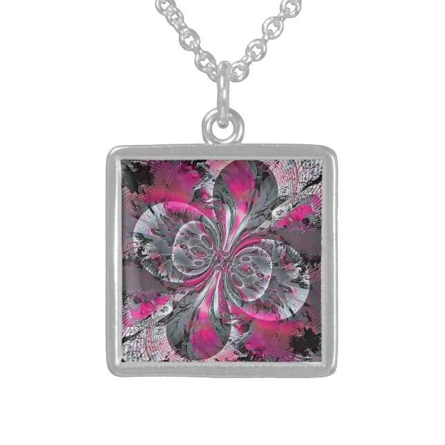 Mixed Signals  Silver Plated Necklace (Front)