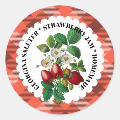 Mixed Strawberry Jam Vintage Label Preserve Label