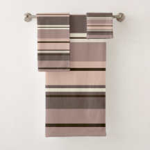 Mixed Striped Pattern Browns Taupe Creams