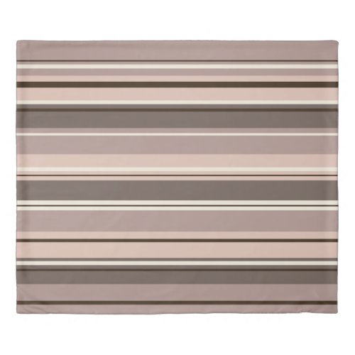 Mixed Striped Pattern Browns Taupe Creams Duvet Cover
