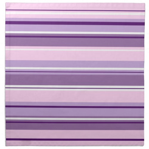 Mixed Striped Pattern Pinks Purples White Cloth Napkin