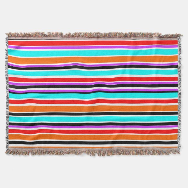 Mixed Stripes Throw Blanket (Front)