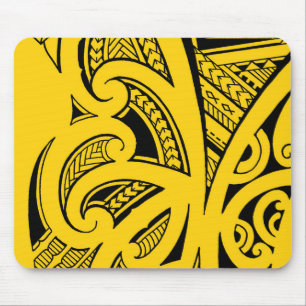 Mixed tattoo styles, Maori, Samoan and Polynesian Mouse Pad