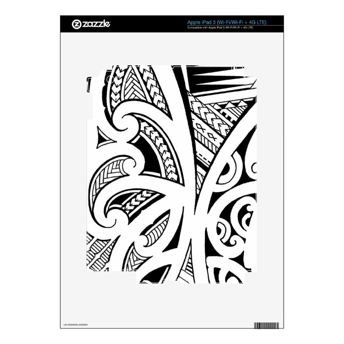 Mixed tattoo styles, Maori, Samoan and Polynesian Skins For iPad 3