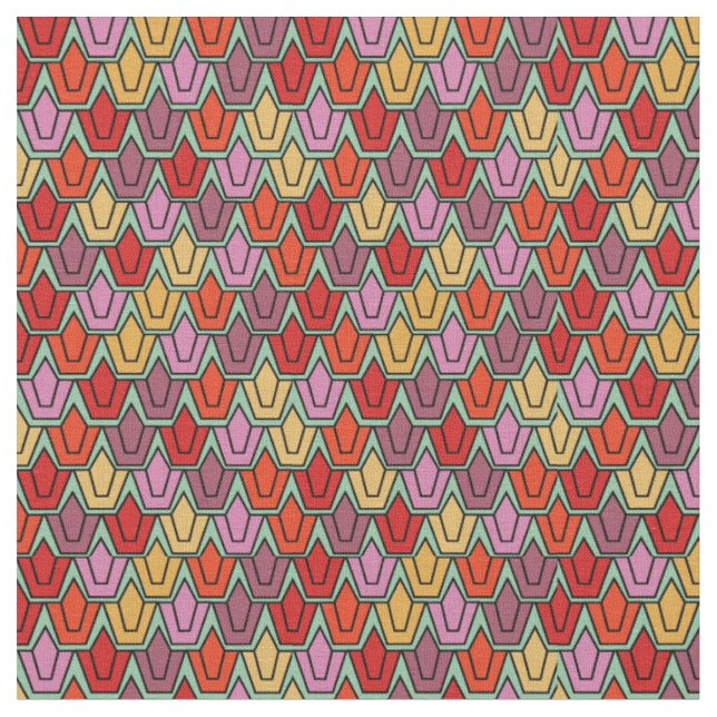 Mixed Tulip Field  Fabric (Close Up)