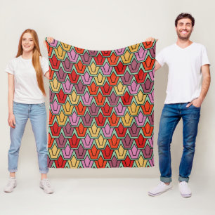 Mixed Tulip Field Fleece Blanket