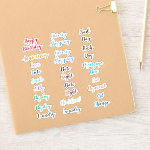 Mixed Variety of Words for Planners / Calendars Sticker
