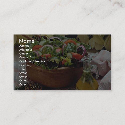 Mixed vegetable salad business card templates