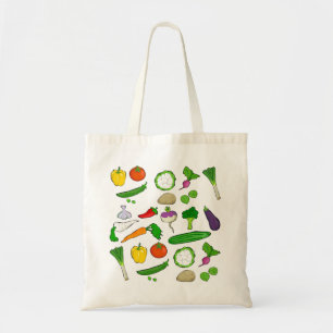 Mixed Vegetables Illustrations Tote Bag