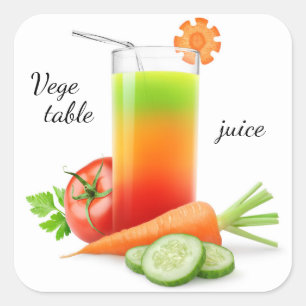 Mixed vegetables juice square sticker