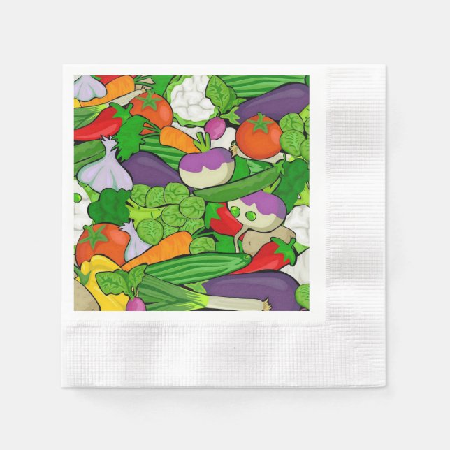 Mixed vegetables paper napkins (Front)