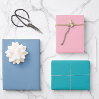 Mixed Wrapping Sheets Pink - Blue - Aqua