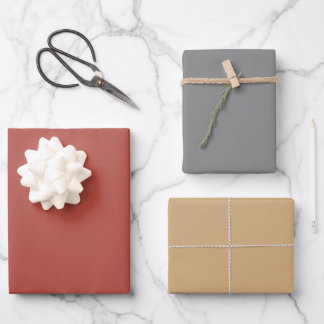 Mixed Wrapping Sheets Terracotta - Camel - Gray