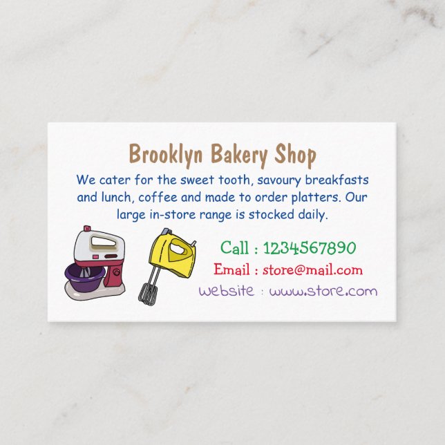 Mixer cartoon illustration  business card (Front)