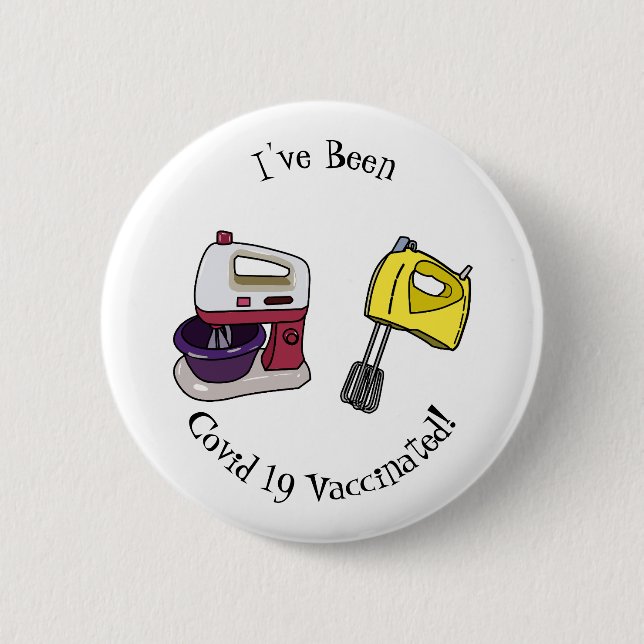 Mixer cartoon illustration  button (Front)