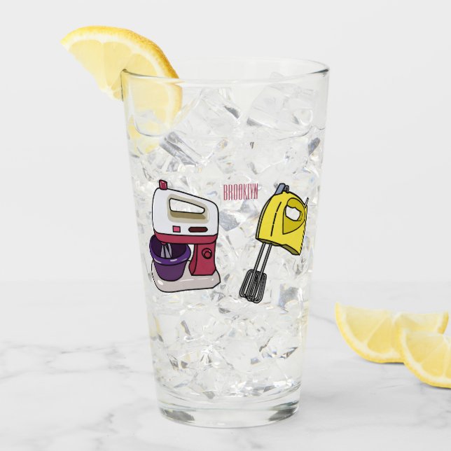 Mixer cartoon illustration  glass (Front Ice)