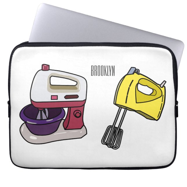Mixer cartoon illustration  laptop sleeve (Front)