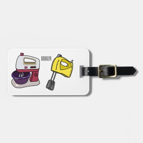 Mixer cartoon illustration luggage tag