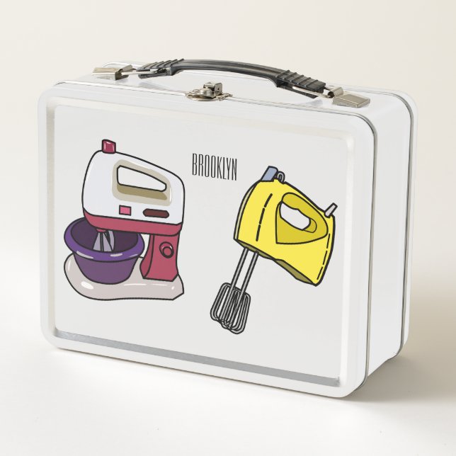 Mixer cartoon illustration  metal lunch box (Front)