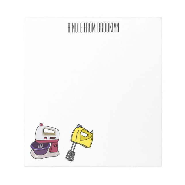 Mixer cartoon illustration  notepad (Front)
