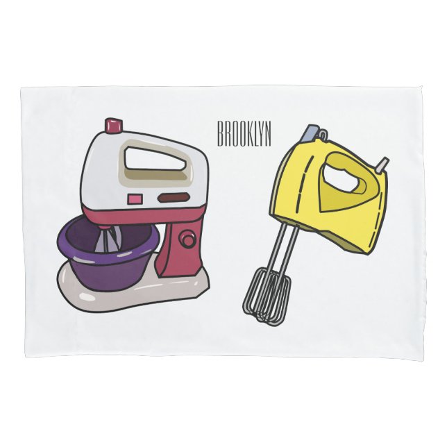 Mixer cartoon illustration  pillow case (Front)