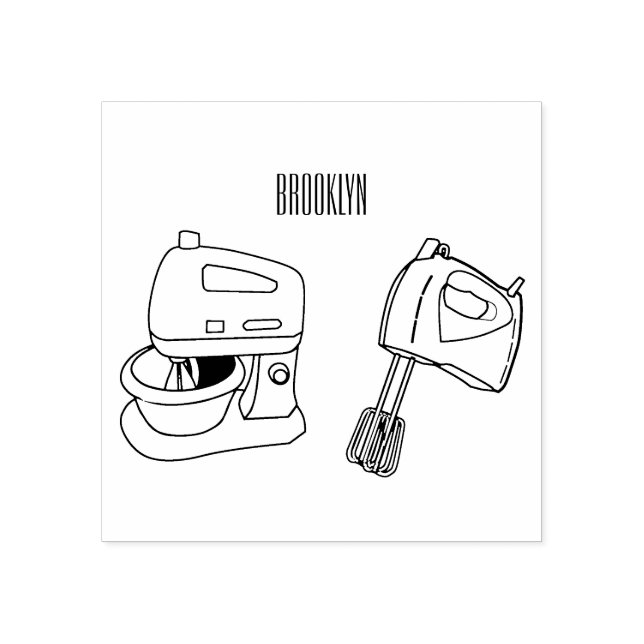 Mixer cartoon illustration rubber stamp (Imprint)