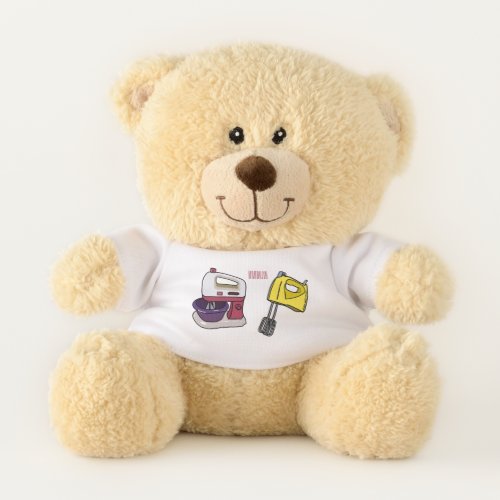Mixer cartoon illustration  teddy bear