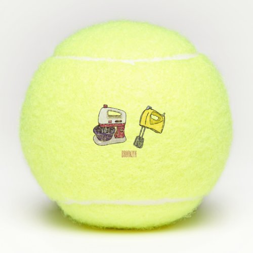 Mixer cartoon illustration  tennis balls