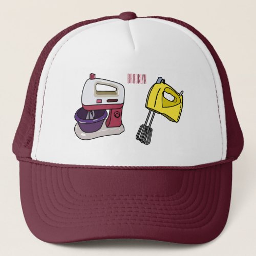 Mixer cartoon illustration  trucker hat