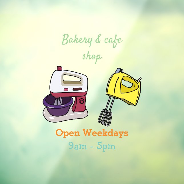 Mixer cartoon illustration window cling (Sheet 3)