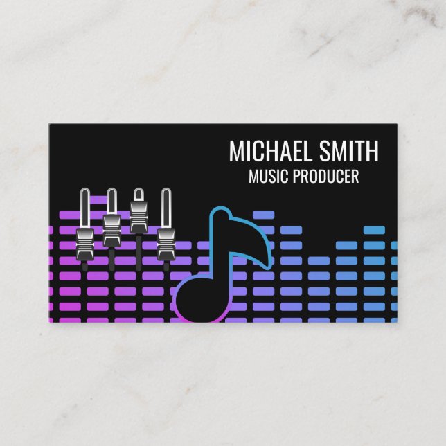 Mixer | Colorful Music Sound Wave Business Card (Front)
