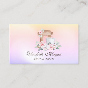 Mixer Flowers Bakery Holographic Business Card