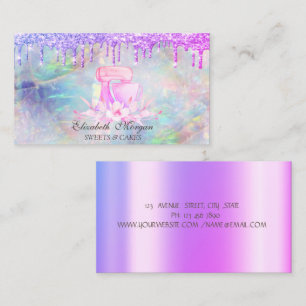 Mixer Flowers Glitter Drips Opal Bakery Business Card