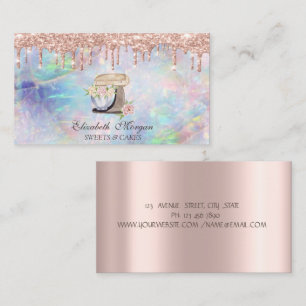 Mixer Flowers Glitter Drips Opal Bakery Business Card
