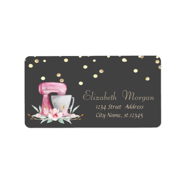 Mixer Flowers Gold Foil Confetti  Label (Front)