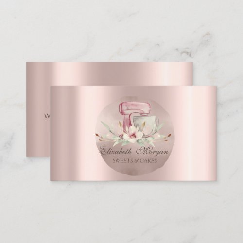Mixer Flowers Rose Gold Circle Sweets Business Card