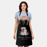 Mixer Flowers Rose Gold Drips Bakery Black  Apron at Zazzle