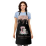Mixer Flowers Rose Gold Drips Bakery Black  Apron