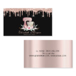Mixer Flowers Rose Gold Drips Bakery Black Business Card Mixer Flowers Rose Gold Drips Bakery Black Business Card