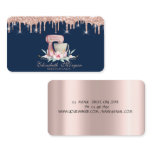 Mixer Flowers Rose Gold Drips Bakery Navy Blue Business Card Mixer Flowers Rose Gold Drips Bakery Navy Blue Business Card