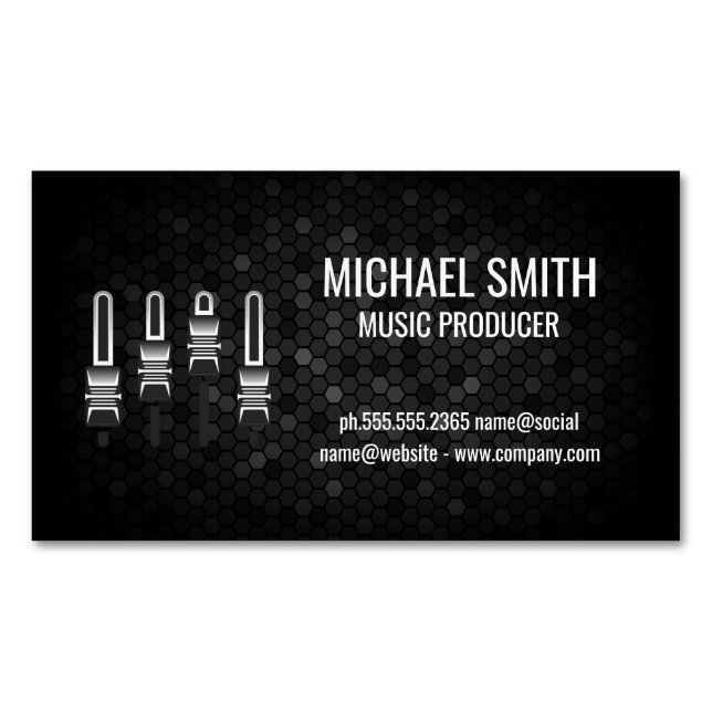 Mixer | Geometric Background Business Card Magnet (Front)