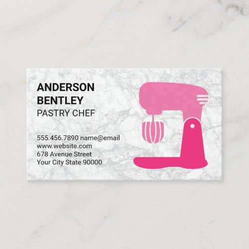 Mixer Machine  White Marble Background Business Card