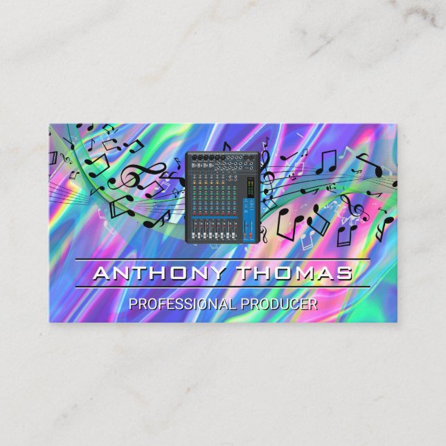 Mixer | Sound Notes Colorful Liquid Background  Business Card (Front)