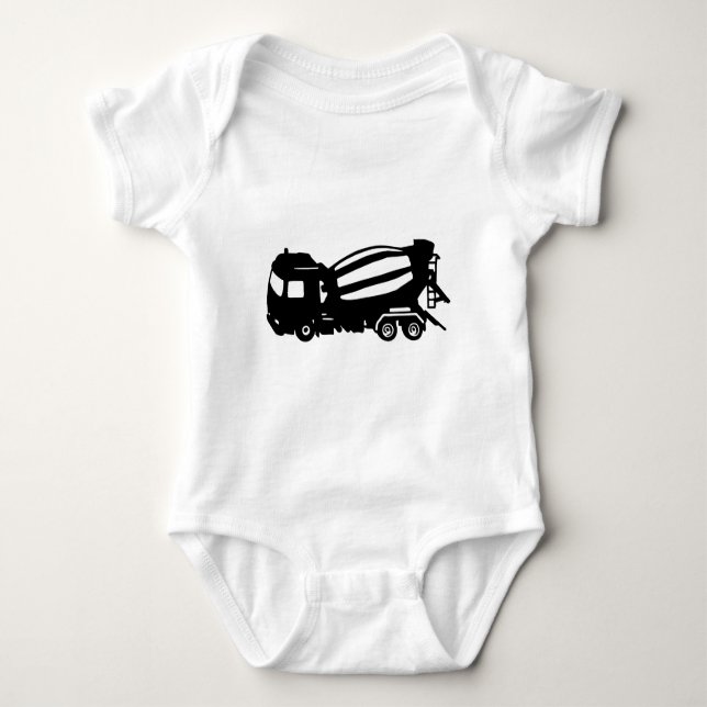 mixer truck camion toupie baby bodysuit (Front)