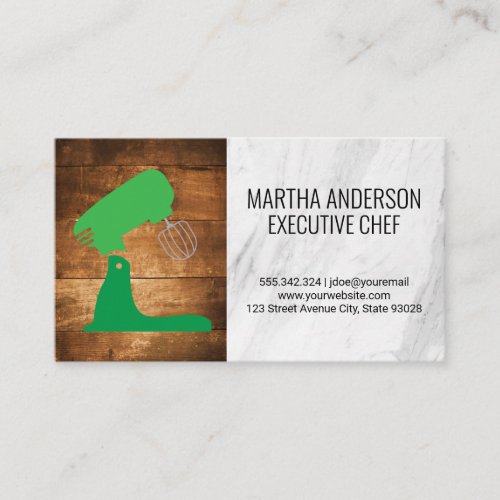 Mixer  Wood Marble Background Business Card