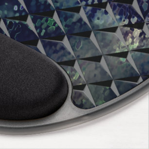 Mixing 3D squares with dark greenish 'smoke glass' Gel Mouse Pad