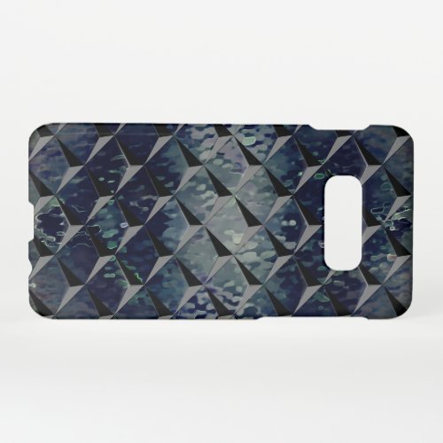 Mixing 3D squares with dark greenish smoke glass Samsung Galaxy S10E Case