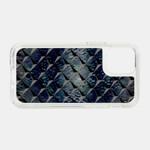 Mixing 3D squares with dark greenish smoke glass Speck iPhone 12 Mini Case