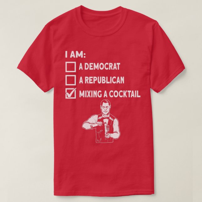 Mixing A Cocktail Bar Bartender Barmaid Barman Bar T-Shirt (Design Front)